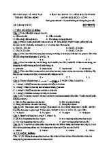 Đề kiểm tra học kỳ II môn Hóa học Lớp 9 - Mã đề 311 - Năm học 2019-2020 - Sở giáo dục và đào tạo TP. Đà Nẵng